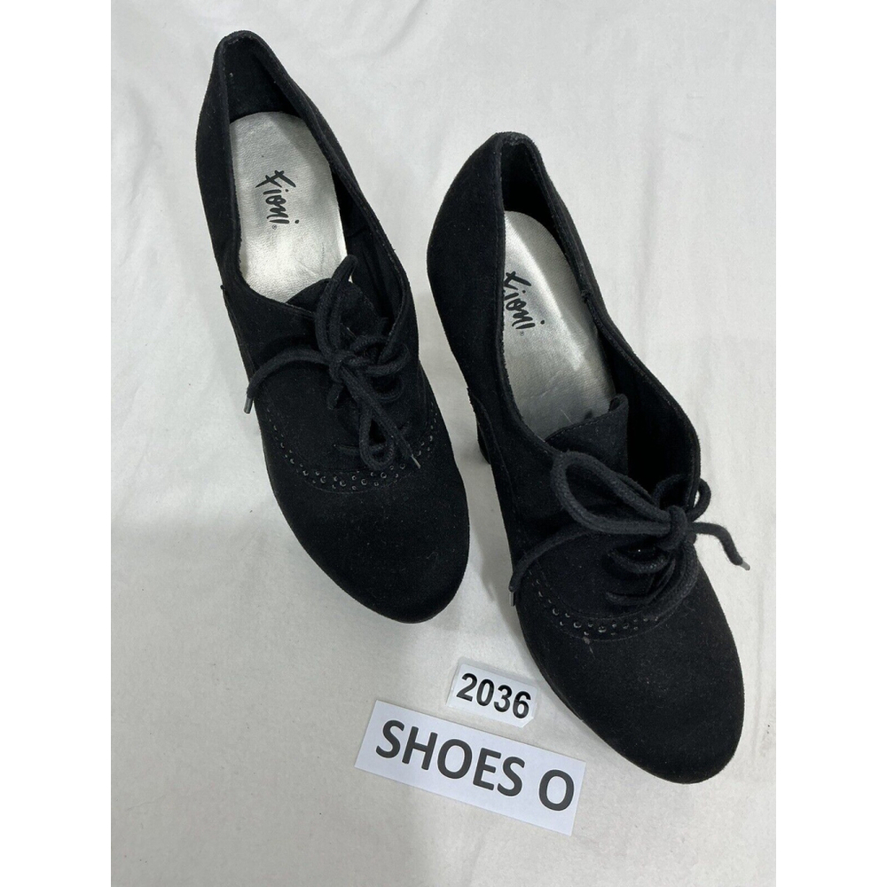 Womans Fioni Black Suede Lace Up Platform Ankle Boots Size 10